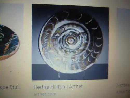 Hertha Hillfon (Sverige, 1921-2013) Studio Keramik Vase Graffiti bzw geometrisches Zickzack Dekor signiert H H die  Höhe: 20 cm