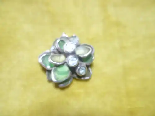 Aquamarine Ketten Anhänger Seerose Emaile um 1950-60  Silber 925 u BAS