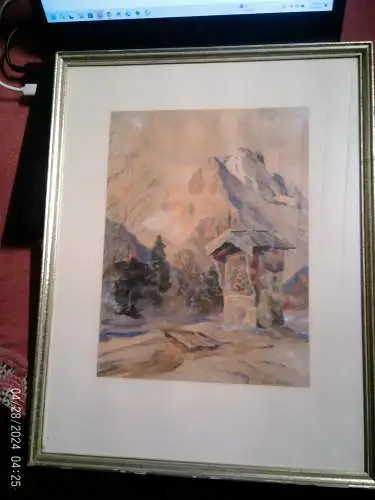 Romantiker Aquarell" Rast am Herrgottswinkel Königssee mit Watzmann " signiert: Hans Weida / Weidler datiert 1942 Münchner Landschaftsmaletr