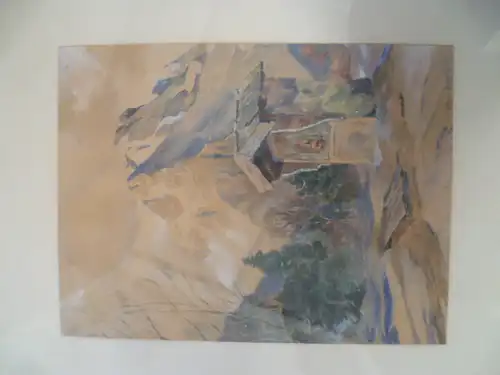 Romantiker Aquarell Rast am Herrgottswinkel Königssee mit Watzmann  Aquarell signiert: Hans Weida / Weidler datiert 1942