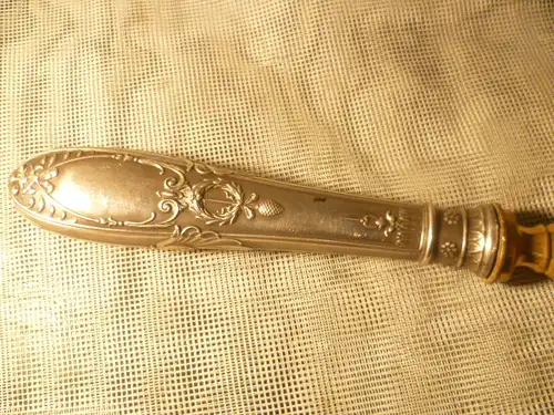Jugendstil Kuchenschaufel Silbergriff um 1900 aus der Vitrine Länge: 30 cm