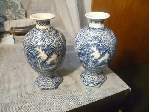 2  Porzellan Vasen Franz Antion Mehlem Bonn Poppelsdorf 1920-1931 gegründet 1755 von Ludwig Wessel