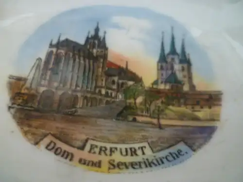 Erfurt Ansicht von Dom und Severikirche  Aschenbecher  um 1920 aus Vitrine!