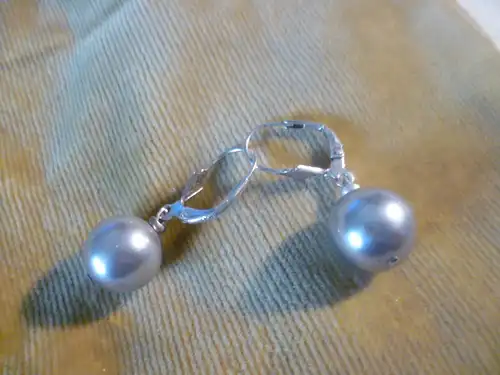 Tahiti Perlen Design massive Ohrringe  Silber 925 Vintage der 1980 Jahre ungetragen !