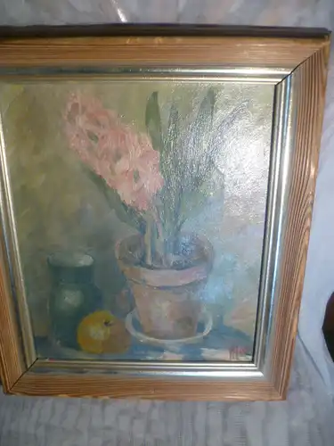 Heinrich Faust 1910-1981  Blumen Stillleben Hyanzinthe Art Deko Neo Impressionismus