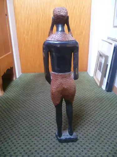 Höhe 62 cm Ahnen Fruchtbarkeit  Figur Elfenbeinküste wohl vom Stamm Voodoo oder Baule  Art Deko ca 1940 