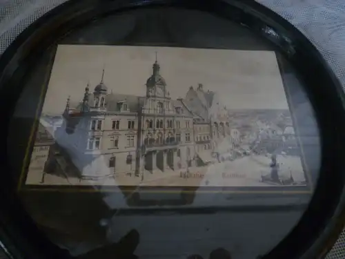 Konvolut 3 Stück !Runde Rahmen mit Pforzheimer Ansichten als Ansichtskarten um 1920 verglast
