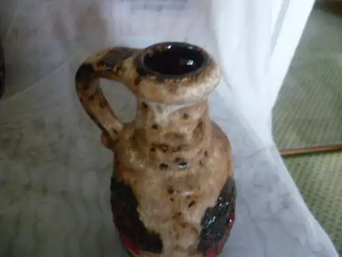 Space Age Form Bay Fat Lava Schaumlasur Henkelkanne Formnummer 631 17