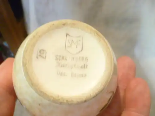 SMF Schramberg Vase  Der Bauerntanz = Bauernpaar tanzend  Dekor Bayern handbemalt Vintage der 50 Jahre