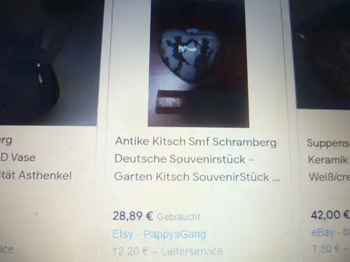 SMF Schramberg Vase  Der Bauerntanz = Bauernpaar tanzend  Dekor Bayern handbemalt Vintage der 50 Jahre