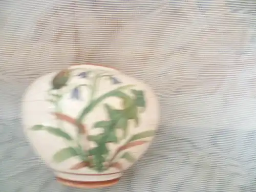 Goebel kleine bauchige Vase Enzian Dekor handbemalt Vintage der 50 Jahre Rockabilly Ära bauchige Form 