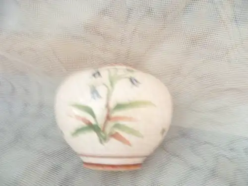 Goebel kleine bauchige Vase Enzian Dekor handbemalt Vintage der 50 Jahre Rockabilly Ära bauchige Form 