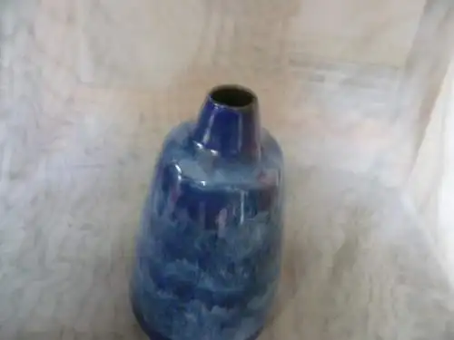 Rosemarie Gläser Designerin bei Strehla  hier Space Ära VEB Strehla Blau geflammt Formnummer 1136 Mid Century ca 1970 sehr selten !