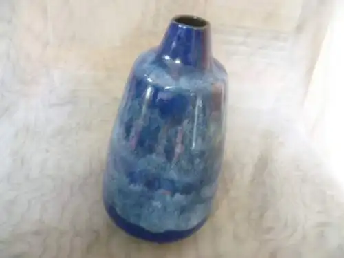 Rosemarie Gläser Designerin bei Strehla  hier Space Ära VEB Strehla Blau geflammt Formnummer 1136 Mid Century ca 1970 sehr selten !