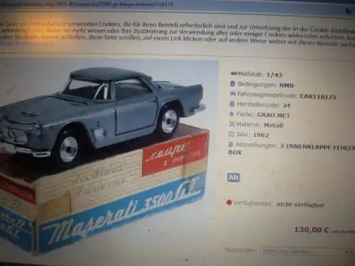 MERCURY-ITALY - MASERATI - 3500 GT Maßstab 1:43