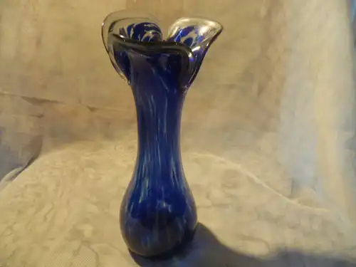  Murano Sommerso Tulpenvase Stahlblau  Vintage der 60 Jahre Rockabilly Ära