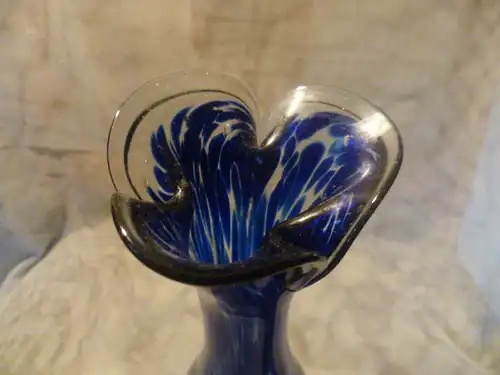  Murano Sommerso Tulpenvase Stahlblau  Vintage der 60 Jahre Rockabilly Ära