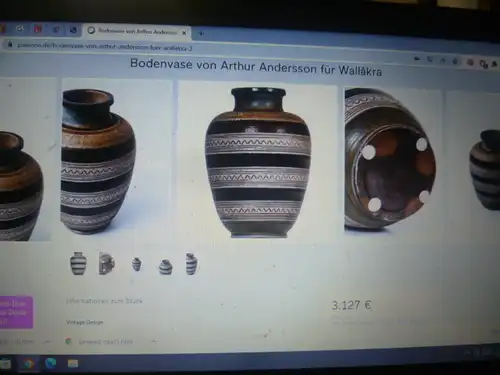 Sawa Bodenvase Designer Franz Schwaderlapp  Studiokeramik Designer Klassiker Modernist Vase  große Birnenform Nr: 34 50