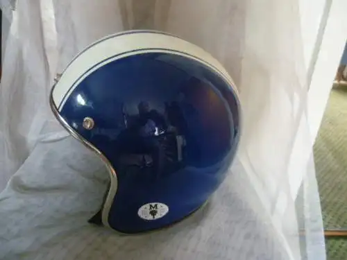 MT helmets retro series est 1988 Italien Jet Helm Elfenbein Stahlblau  aus alter Sammlung !Vintage Mid Century Rockabilly Ära 