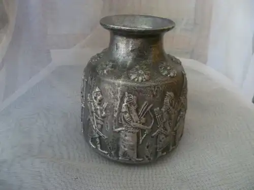Scheurich Relief Vase im Pharao Design sehr selten 331-15 ... Mid Century Lasur in Silber !!!