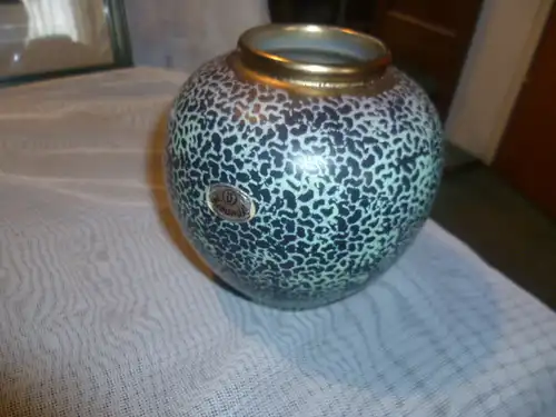 Überlacker Keramik Vase im Seemöwen Eier Dekor  Formnummer 359 ? Ballonform 