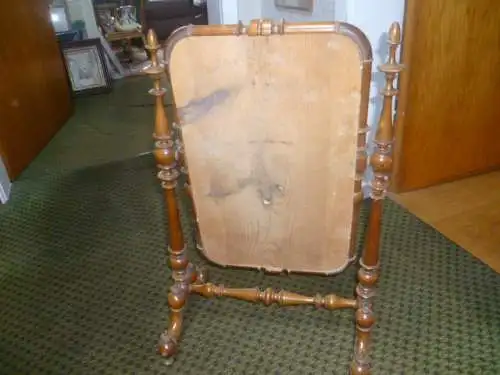 Schmink / Friseur Klappspiegel Louis Philippe 1860 Birnbaum Spiegel erhalten