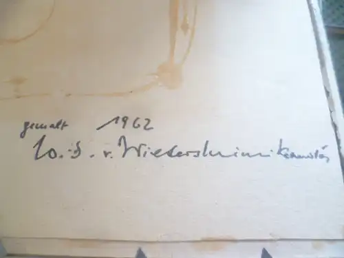  Wietersheim von K...  ein Surrealismus Neoimpressionismus Ölgemälde signiert K von Wietersheim u.1962 datiert