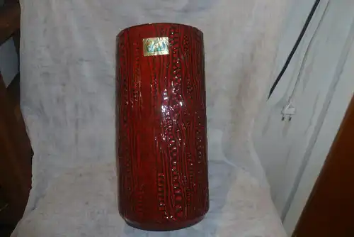 Mid Century Carstens Fat Lave Weinrote Dekor wie ein Brunnen !! runde Keramik Vase Formnummer: 7649-30