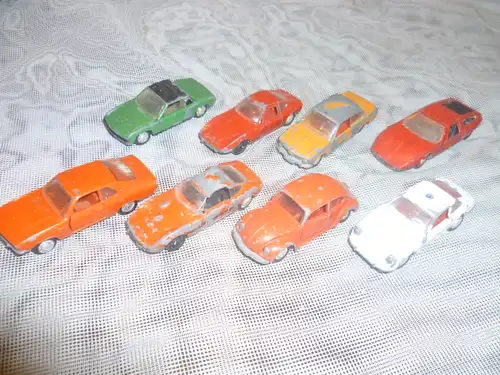 8 Stück Schuco 1/66Konvolut Opel Manta 2Opel GT , VW 1302,Porsche 911 S Polizei, VW Porsche, Bmw 1800,Merzedes C111 