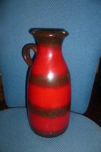 Scheurich Sundown Vase 493-27 Vintage Mid Century design Fat Lava , glasiert Orange Ferrari