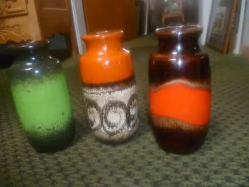 Konvolut 3 Stück Vulkan Fat Lava Scheurich Modernist  Lauflasuren 213-20 Mid Century 1970