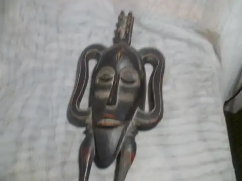 Tribal Art : Elfenbeinküste Senufo Kpelie Maske antike um 1900 originale Stammes Maske originale Patina schön geschnitzt. Innen alter Klebeetikett einer französischen Kolonie 