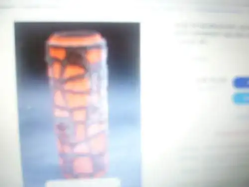 Fat Crusy Lava Art Modernist  Mid Century Vase super selten schwarz orange rot Tube Röhrenvase Dekor. Produzent: Scheurich,  Form : 203-22