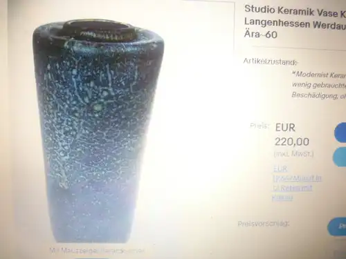 Albert Kießling 1909-1964 KTU Bauhaus Entwurf Vase 70 Ära