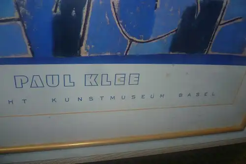Paul Klee Blue Night 1937 Ausstellungsplakat als Kalligaphie herausgegeben vom Kunstmuseum Basel. Provenienz: Kunstgalerie Pfeil Heilbronn