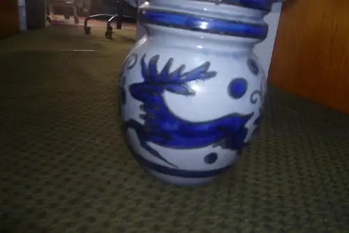 Modernität A Seide Fat Lava Scheurich Hirschdekor XXL Vase sehr selten Formnummer 428-48 H48 cm