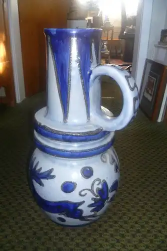 Modernität A Seide Fat Lava Scheurich Hirschdekor XXL Vase sehr selten Formnummer 428-48 H48 cm