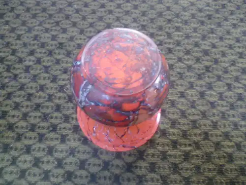 WMF Ikora Glas Art Deco 1930-39 Vase Karl Wiedmann 1905-1982 seltene Farbe leuchtendes Rot