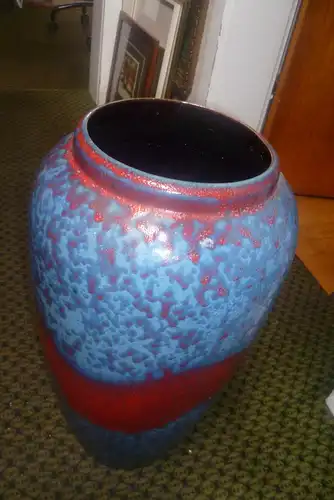 Schlossberg " Fanal " Keramik pottery vase 624 - 45 Mid Century 1970 am Markt sehr selten  Lasur :Türkis Ferrari rot 