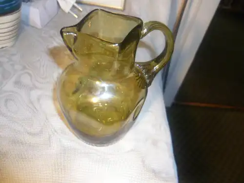 Theresiental Friedrich von Poschinger 1 bernsteinfarben kleine Saftkanne Kannenkörper mehrfach in der Sendung eingezogen