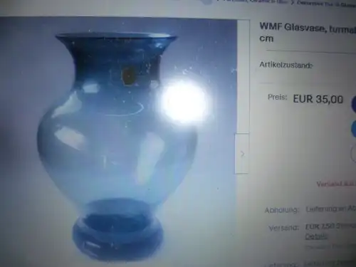  Vase  Wagenfeld WMF kleine Rauchglas Herzvase 