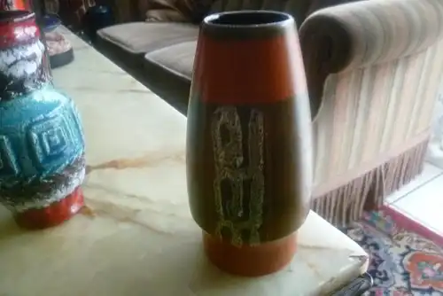 Modernist Vintage West German Pottery Vase von Bay 644-17 Dekor Cuba