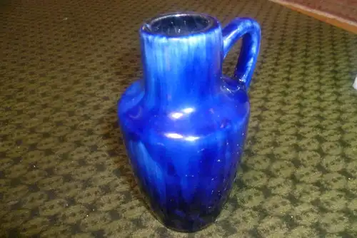 Scheurich Keramik West Germany 405-133 Fat Lava blaue ineinander verlaufende Lasuren H: 14 cm 