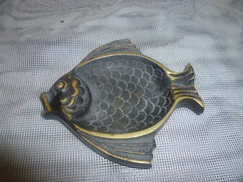 Bosse Aschenbecher Karpfen Fisch Bronze Vintage der 1950 er 