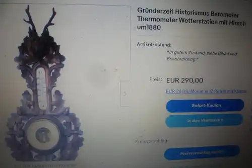 Zum Aufstellen besonders selten zu Finden ! Hand geschnitzter Schwarzwald Tisch Kommoder Gründerzeit Historismus Barometer 