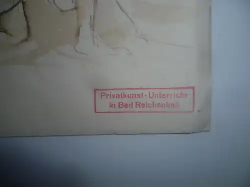 Rote Reiter Malergruppe Rudolf Hirschi 1917 Stuttgart – 2001 Apfelernte , Aquarell , Vorstudien für seine späteren Gemälde, Frühwerke
