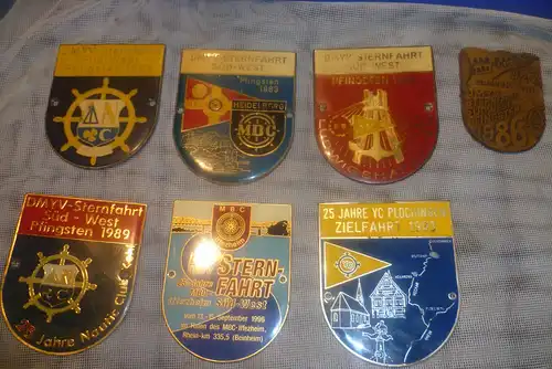 DMYV  Motorboot Emaille Plaketen in Wapenform  jeweils aus :  Kehl,HD,LD,LU,SP,KEL,Iffezheim.. ab 1982