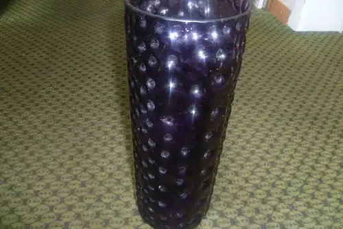 Blubber Vase Hirschberg Flieder bzw. Violett Glas Mid Century 1960 Durchmesser 108 mm Höhe 30 cm                                                        