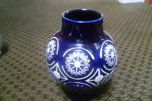 Bay Keramik Formnr.: 62-17 Tinte blaue Vase Dekor Space