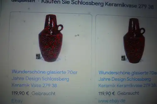 Schlossberg Designerin ist Ilse Stephan Keramik Vase Formnr.: 279-38 Mid Century 1970